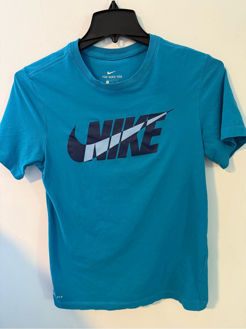 Nike Boys Teal Blue Logo T-Shirt